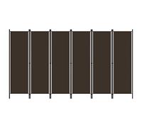 vidaXL Biombo Divisor de 6 Paneles de Pie Plegable Separador Habitación Dormitorio Estancia Decoración Partición Privacidad Marrón 300x180 cm