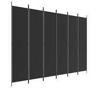 vidaXL Biombo Divisor de 6 Paneles Separador Decoración Habitación Dormitorio Oficina Pantalla Privacidad Pared Plegable de Tela Negro