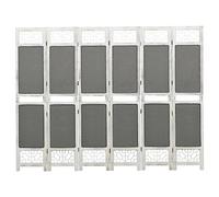 vidaXL Biombo Divisor de 6 Paneles Separador Ambientes Privacidad Pantalla Plegable Partición Vestidor Decoración de Tela Gris 210x165 cm