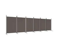 vidaXL Biombo Divisor de 6 Paneles Separador Decoración Habitación Dormitorio Oficina Pantalla Privacidad Pared Plegable de Tela Gris Antracita