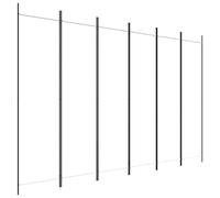 vidaXL Biombo 6 Paneles, 300x200 cm, Tela de Poliéster y Estructura de Hierro, Blanco, Pantalla Plegable, Separador Móvil, Dormitorio y Oficina, Decoración Hogar