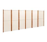 vidaXL Biombo Divisor de 6 Paneles Separador Habitación Ambientes Privacidad Pantalla Plegable Partición Vestidor Decoración Blanco Crema 420x180 cm