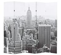 Biombo Divisor Plegable 200x170 Cm Nueva York Blanco Y Negro Vidaxl