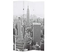 Biombo divisor plegable 120x170 cm Nueva York blanco y negro