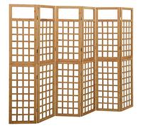 Biombo/enrejado De 6 Paneles Madera De Abeto 242,5x180 Cm Vidaxl