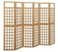 vidaXL Biombo/Enrejado de 6 Paneles Separador Ambientes Privacidad Pantalla Plegable Partición Vestidor Decoración 242,5x180 cm Madera de Abeto