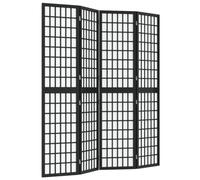 vidaXL Biombo plegable con 4 paneles estilo japonés negro 160x170 cm