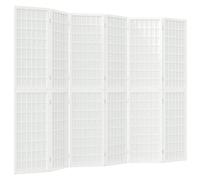 vidaXL Biombo Plegable con 6 Paneles Estilo japonés Blanco 240x170 cm, Divisor de Habitaciones, biombo Separador de ambientes, biombo Plegable