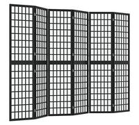 vidaXL Biombo Plegable con 6 Paneles Estilo japonés Negro 240x170 cm
