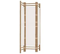 vidaXL Biombo Plegable de 3 Paneles Bambú y Lona 120 cm Pantalla Divisor