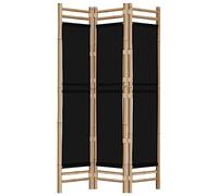 Biombo Plegable De 3 Paneles Bambú Y Lona 120 Cm Vidaxl