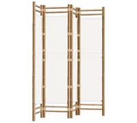 Biombo Plegable De 4 Paneles Bambú Y Lona 160 Cm Vidaxl