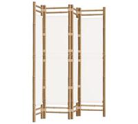 vidaXL Biombo plegable de 4 paneles bambú y lona 160 cm