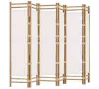 Biombo Plegable De 6 Paneles Bambú Y Lona 240 Cm Vidaxl