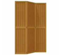 vidaXL Biombo separador de 3 paneles – Pantalla de privacidad en madera de Paulownia, Marrón