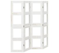 vidaXL Biombo separador de 4 paneles madera maciza Paulownia blanco