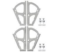 vidaXL Bisagra de cajón flip 2 pcs Plateado 235 x 155 x 30 mm Hierro, Bisagra para acceso a puertas, hardware de hierro moderno, solución de junta pivotante duradera, acabado gris robusto, comercial