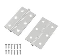 vidaXL Bisagra Liso 2 pcs Plateado 58 x 35 x 1 mm Acero, Componente de bisagra, unidor de muebles, hardware plateado, metal, gabinete, acceso, conector de carpintería, utilidad