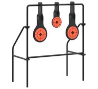 vidaXL Blanco de Tiro 2 + 1 de Acero Negro, 26 x 13 x 30 cm. Resistente al Calor y a la corrosión, Ideal para Usar en Interiores o Exteriores. Se Guarda fácil, Seguro en Impactos y con diseño plegab
