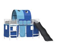 vidaXL Blanco y azul 100 x 190 cm, habitación infantil, moderna, colores coloridos, decoración divertida, muebles funcionales, materiales seguros, fomento de la creatividad