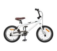 vidaXL BMX 16 Pulgadas para 5-8 Años Blanco, Bicicleta BMX para Niños Clásica, Manillar y Asiento Regulables, Velocidad Única, Marco de Acero