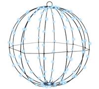 vidaXL Bola con 120 LED frío 40 cm Metal, Sala, Navidad Moderna, Adornos Festivos, esferas Brillantes, Luces LED, decoración Interior, Acentos de Temporada