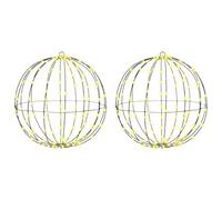 vidaXL Bola con 320 LED 2 pcs cálido 50 cm Metal, Sala, Navidad Moderna, Adornos Festivos, esferas Brillantes, Luces LED, decoración Interior, Acentos de Temporada