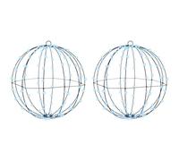 vidaXL Bola con 320 LED 2 pcs frío 50 cm Metal, Sala, Navidad Moderna, Adornos Festivos, esferas Brillantes, Luces LED, decoración Interior, Acentos de Temporada