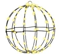 vidaXL Bola con 96 LED cálido 30 cm Metal, Sala, Navidad Moderna, Adornos Festivos, esferas Brillantes, Luces LED, decoración Interior, Acentos de Temporada