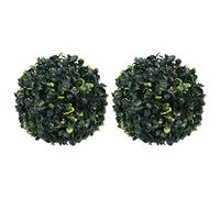 vidaXL 2X Bolas de Boj Artificial Adorno Floral Planta Decoración Macetas Jardineras Colgarlas con Cadena Jardín Patio Interior Exterior 22 cm