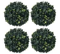 vidaXL 4X Bolas de Boj Artificial Adorno Floral Planta Decoración Macetas Jardineras Colgarlas con Cadena Jardín Patio Interior Exterior 12 cm
