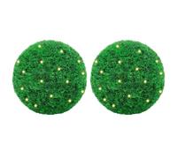 vidaXL Bolas de boj Artificial con Luces LED 2 Unidades 27 cm, topiario de Bolas Artificiales, topiario de boj Artificial, Bola de boj Falsa