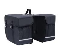 vidaXL Bolsa Doble para Bicicleta Alforja Impermeable Maleta Maletín Mochilla Empaque Paquete Transporte Bulto Ciclismo Almacenamiento 35 L Negra