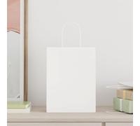 vidaXL Bolsas de Papel con Asas 250 uds Blanca 21x11x28 cm