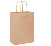 vidaXL Bolsas de papel con asas 250 uds marrón 15x8x21 cm