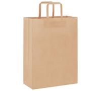 vidaXL Bolsas de Papel con Asas 250 uds marrón 26x12x35 cm