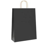 vidaXL Bolsas de Papel con Asas 250 uds Negra 32x12x42 cm