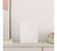 vidaXL Bolsas de Papel con Asas 50 uds Blanca 18x8x22 cm