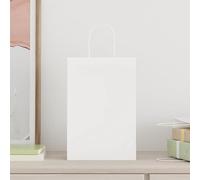 vidaXL Bolsas de Papel con Asas 50 uds Blanca 21x11x31 cm, Bolsa de Papel, Bolsa de Papel para Regalo, Bolsa de Regalo de Papel