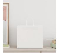 vidaXL Bolsas de Papel con Asas 50 uds Blanca 32x22x28 cm