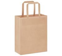 vidaXL Bolsas de papel con asas 50 uds marrón 18x8x22 cm, bolsa de papel, bolsa de papel para regalo, bolsa de regalo de papel