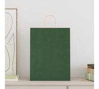 vidaXL Bolsas de papel kraft con asas 50 uds verde 32x12x42 cm, bolsa de papel, bolsa de papel para regalo, bolsa de regalo de papel kraft