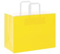 vidaXL Bolsas de papel kraft con asas 50 uds amarillas 32x17x25 cm, bolsa de papel, bolsa de papel para regalo, bolsa de regalo de papel kraft