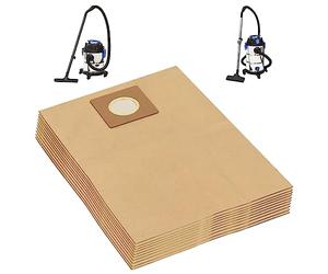 vidaXL Bolsas de Papel para Aspirador 10 uds, Bolsa para Aspiradora en Seco y Húmedo, Filtro de Recambio de Aspirador, Marrón 49,5 x 35 cm