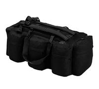 vidaXL Bolso de Lona Estilo Militar 3-en-1 90 L Negro Maleta Mochila Deportes