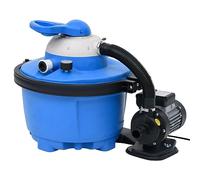 vidaXL Bomba Filtro Arena Piscina SPA Tanque Filtración Hojas Pelos Suciedad Válvula de 7 Vías Azul y Negra 385x620x432 mm 200 W 25 L