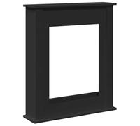 vidaXL Borde de chimenea madera de ingeniería negro 75x20x87,5 cm, envolvente de chimenea, repisa de chimenea, repisa de chimenea
