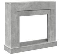vidaXL Borde de Chimenea Madera ingeniería Gris hormigón 100x30x87,5cm, Envolvente de Chimenea, repisa de Chimenea, repisa de Chimenea