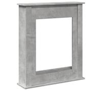 vidaXL Borde de chimenea madera ingeniería gris hormigón 75x20x87,5 cm, envolvente de chimenea, repisa de chimenea, repisa de chimenea