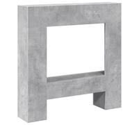 vidaXL Borde de Chimenea Madera ingeniería Gris hormigón 81x18x82 cm, Envolvente de Chimenea, repisa de Chimenea, repisa de Chimenea